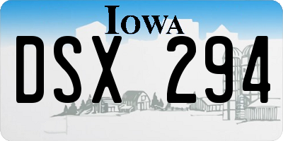 IA license plate DSX294