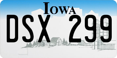 IA license plate DSX299