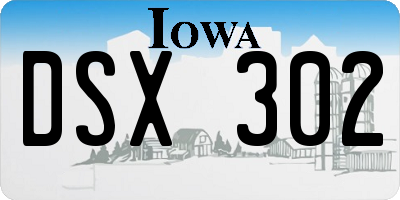 IA license plate DSX302