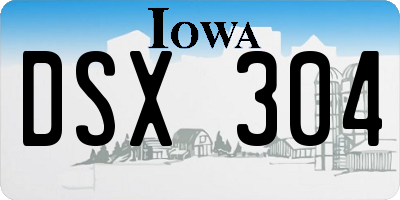 IA license plate DSX304