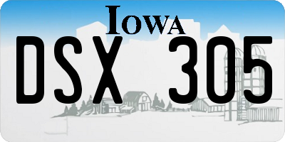 IA license plate DSX305