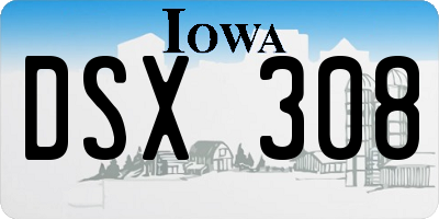 IA license plate DSX308