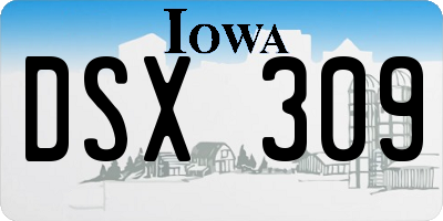IA license plate DSX309