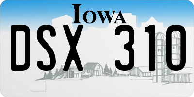 IA license plate DSX310