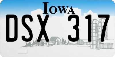 IA license plate DSX317