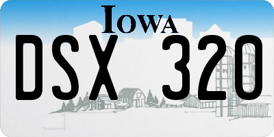 IA license plate DSX320