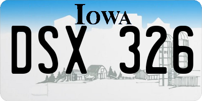 IA license plate DSX326