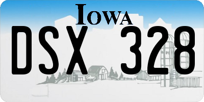 IA license plate DSX328