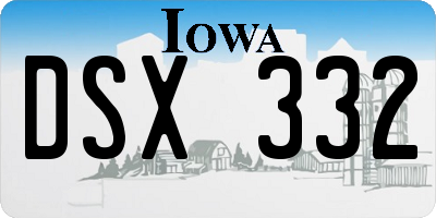 IA license plate DSX332