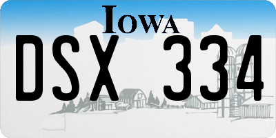 IA license plate DSX334