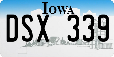 IA license plate DSX339