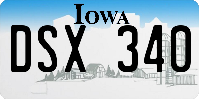 IA license plate DSX340