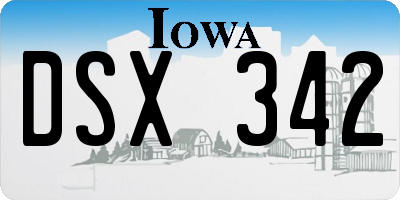 IA license plate DSX342
