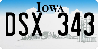IA license plate DSX343