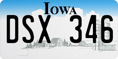 IA license plate DSX346