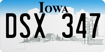 IA license plate DSX347
