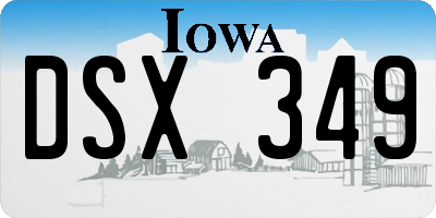 IA license plate DSX349