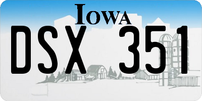 IA license plate DSX351