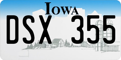 IA license plate DSX355