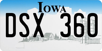 IA license plate DSX360