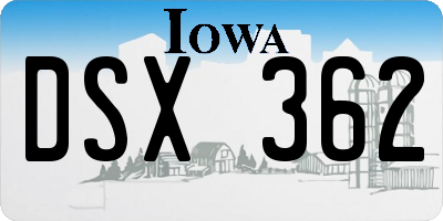 IA license plate DSX362