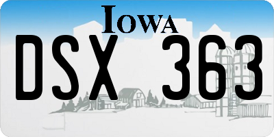 IA license plate DSX363