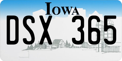 IA license plate DSX365