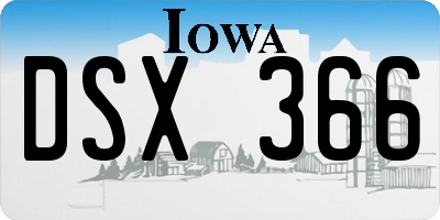 IA license plate DSX366