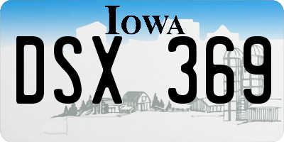 IA license plate DSX369