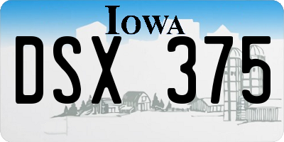 IA license plate DSX375
