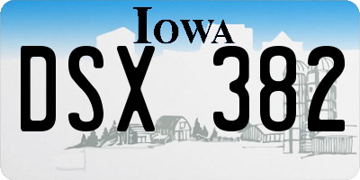 IA license plate DSX382