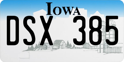 IA license plate DSX385