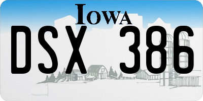 IA license plate DSX386