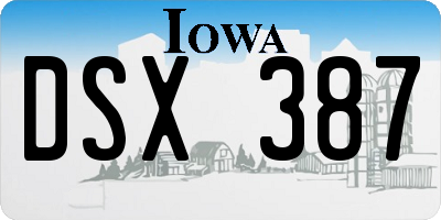 IA license plate DSX387