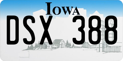 IA license plate DSX388