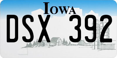 IA license plate DSX392