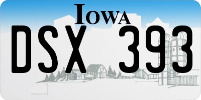 IA license plate DSX393