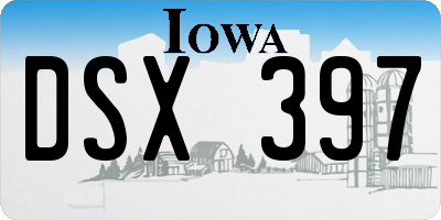 IA license plate DSX397