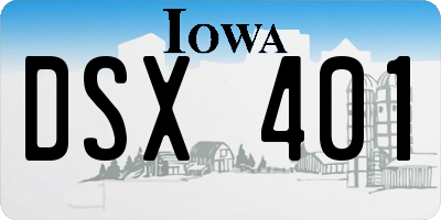 IA license plate DSX401