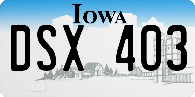 IA license plate DSX403
