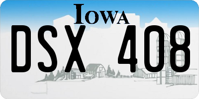 IA license plate DSX408