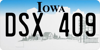 IA license plate DSX409