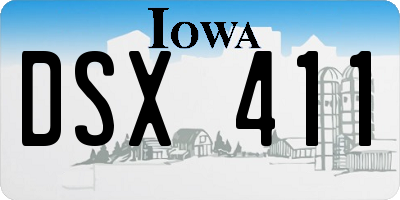 IA license plate DSX411