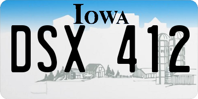IA license plate DSX412