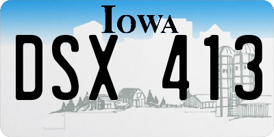 IA license plate DSX413
