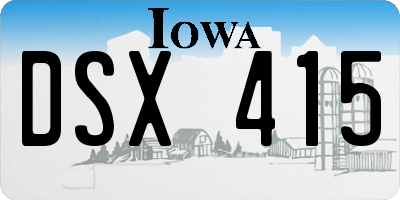 IA license plate DSX415