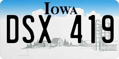 IA license plate DSX419