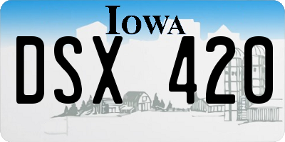 IA license plate DSX420
