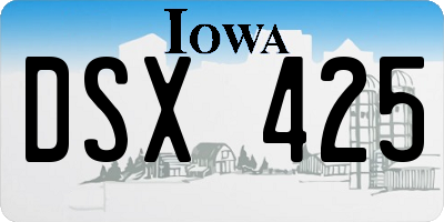 IA license plate DSX425