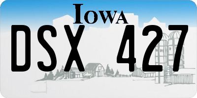IA license plate DSX427